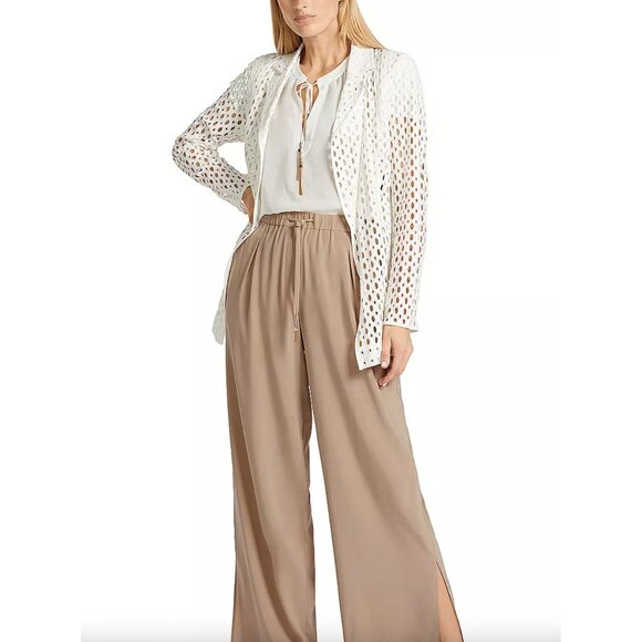 Marc Cain - Open-Front White Mesh-Lace Blazer - Picture 2 of 15